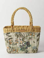 Handmade Seagrass Basket Bag for Shopping, Storage & Travel