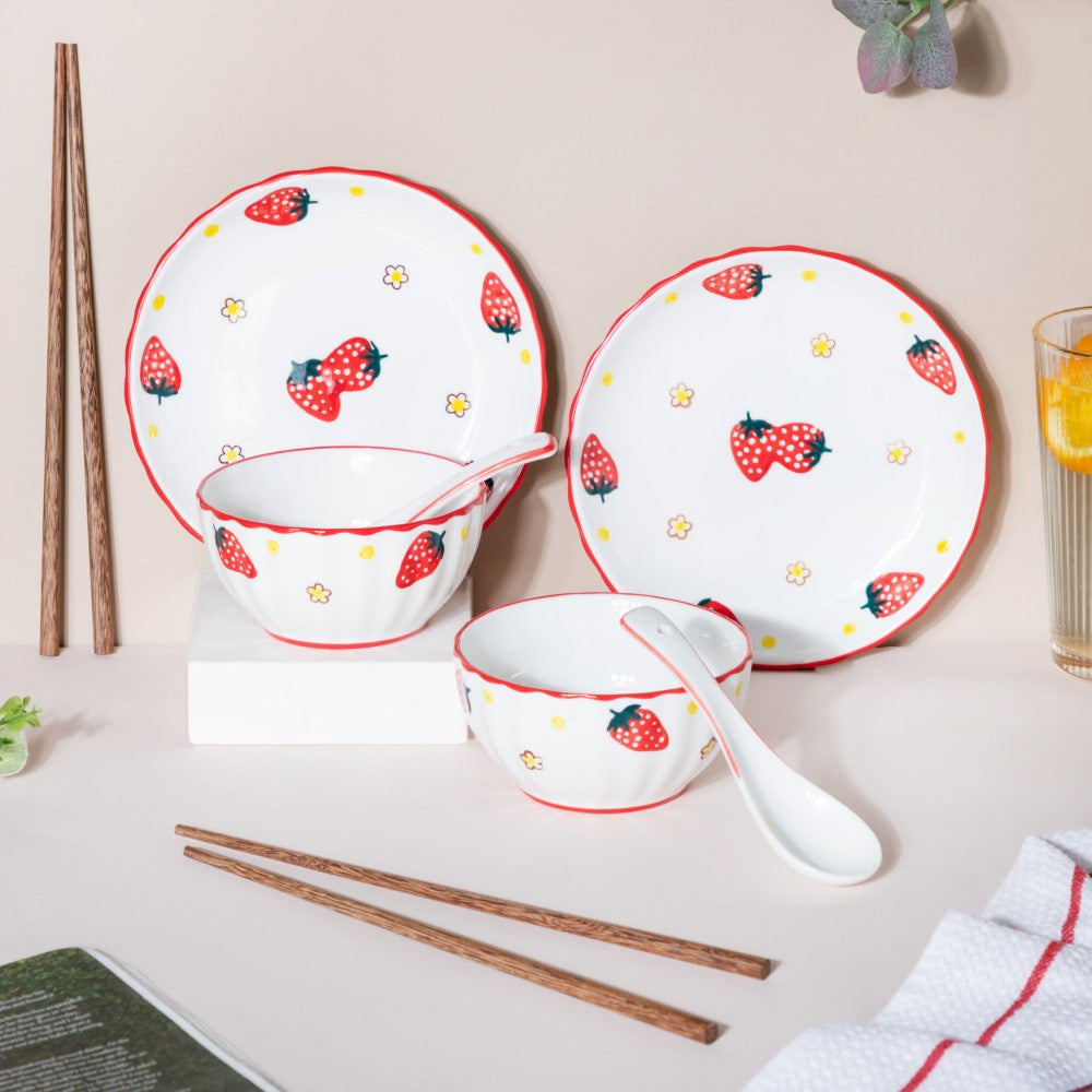 Strawberry 8 Piece Dinner Set For 2 Nestasia