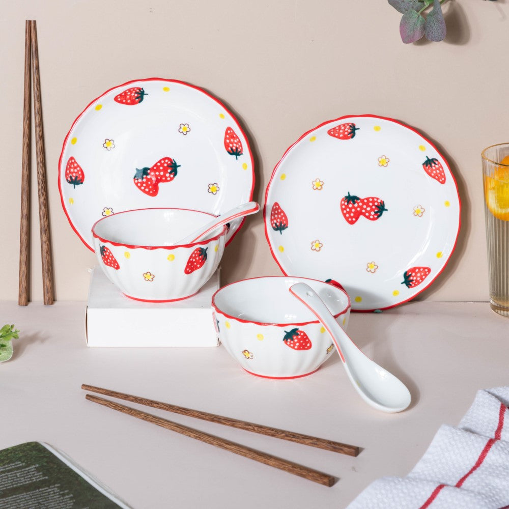 Strawberry 8 Piece Dinner Set For 2 Nestasia