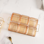Rectangular Metal Tray with Bowls Set Nestasia
