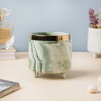 Luxe Ceramic Marble Planter Green With Legs Nestasia
