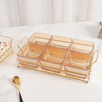 Rectangular Metal Tray with Bowls Set Nestasia
