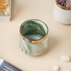 Luxe Ceramic Marble Planter Green With Legs Nestasia