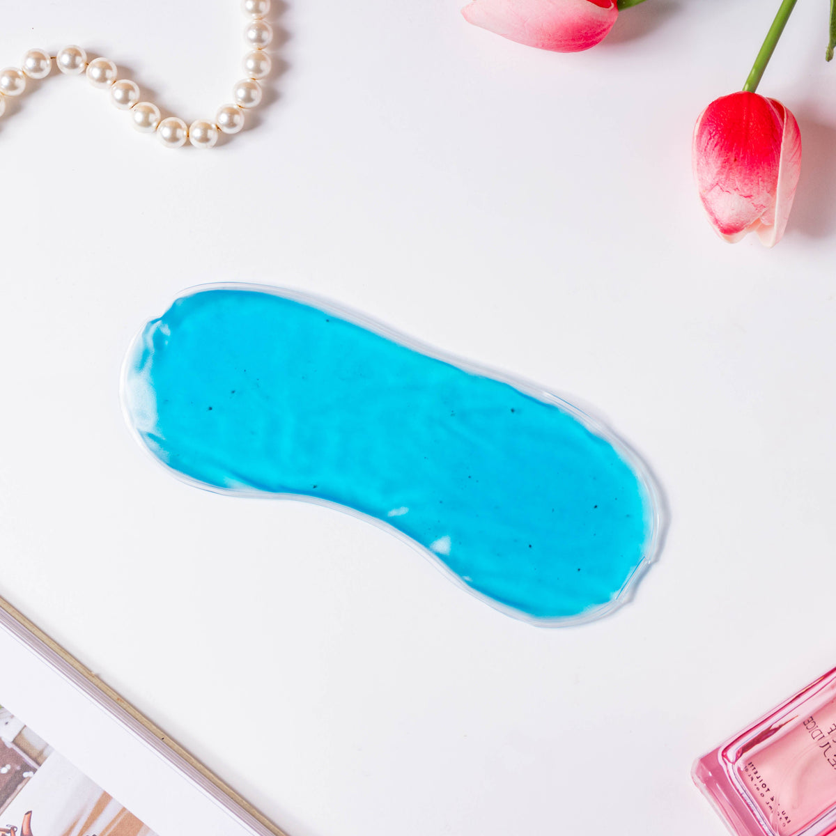 Plushy Peach Sleep Mask With Coolant Gel Nestasia