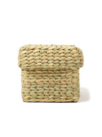 Compact Seagrass Storage Box with Lid for Accessories & Small Items