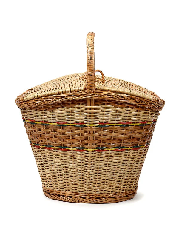 Vintage Wicker Picnic Basket for Food Storage, Outdoor Dining & Travel
