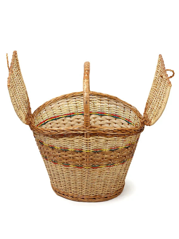 Vintage Wicker Picnic Basket for Food Storage, Outdoor Dining & Travel