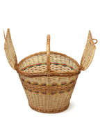 Vintage Wicker Picnic Basket for Food Storage, Outdoor Dining & Travel