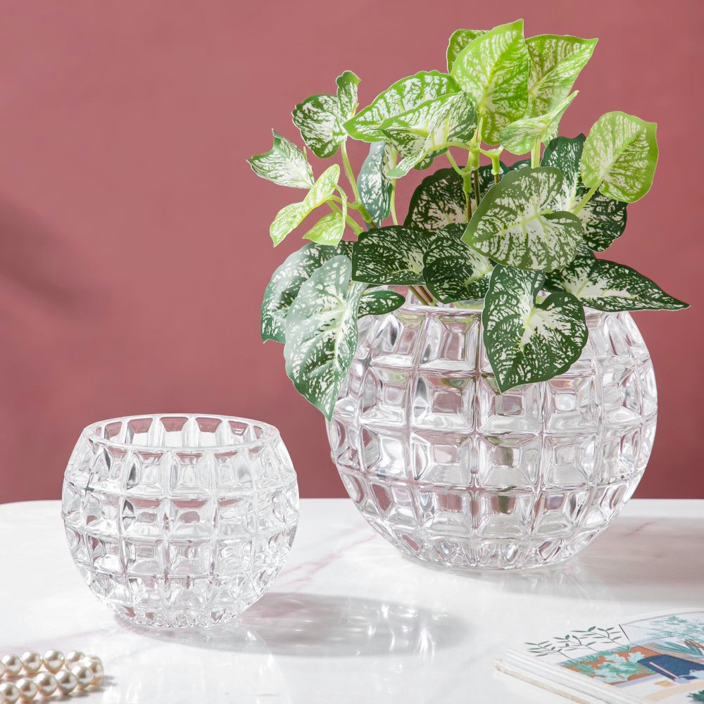 Ornate Crystal Glass Flower Vase Large Nestasia
