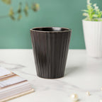 Nordic Black Ribbed Ceramic Planter Nestasia