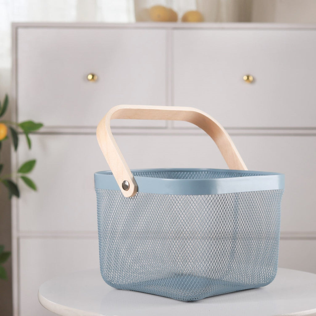 Metal Mesh Fruit Basket With Handle Nestasia