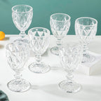 Textured Drinkware Glass Transparent Set Of 6 300 ml Nestasia