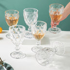 Textured Drinkware Glass Transparent Set Of 6 300 ml Nestasia
