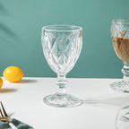 Textured Drinkware Glass Transparent Set Of 6 300 ml Nestasia