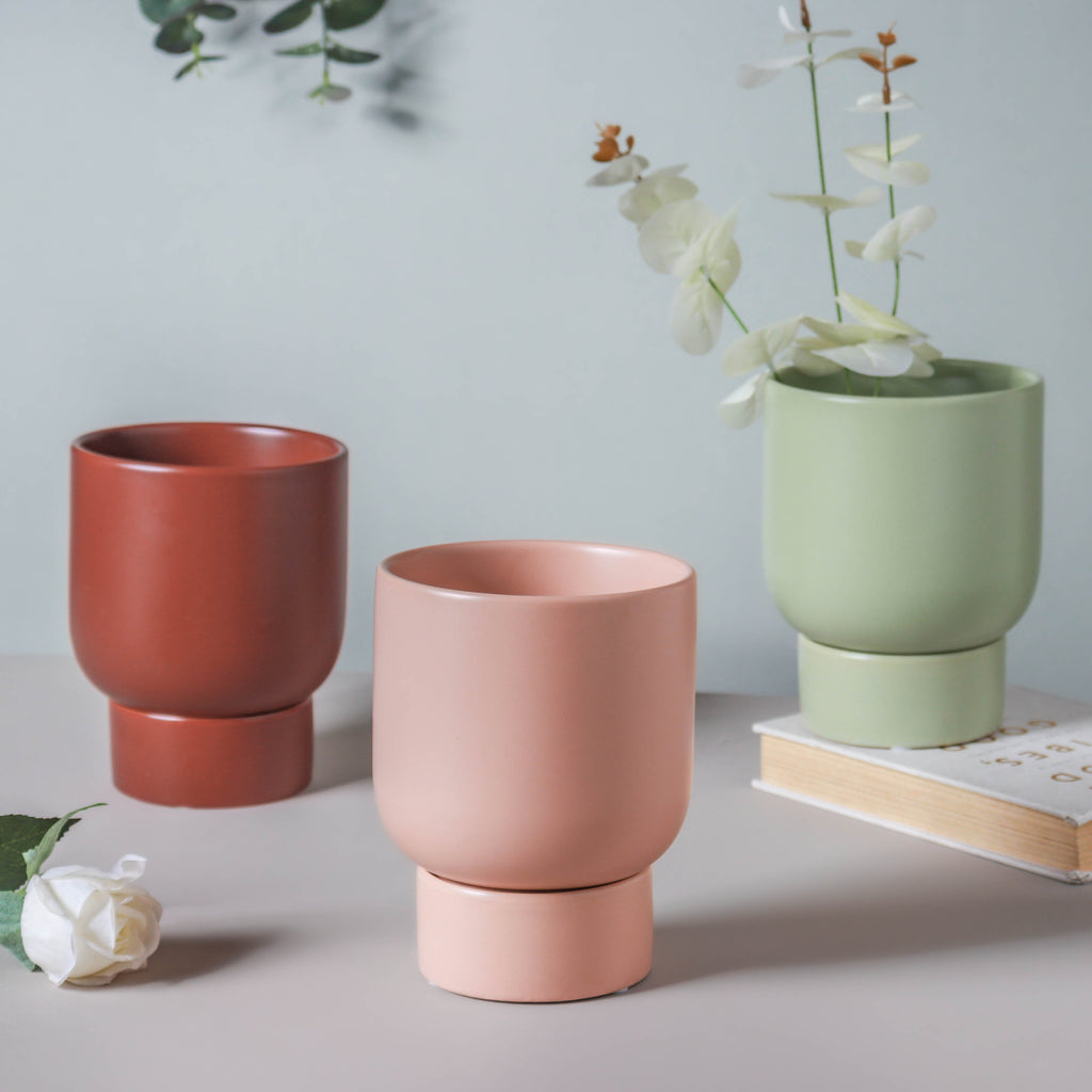 Gloss Finish Planter With Stand Nestasia