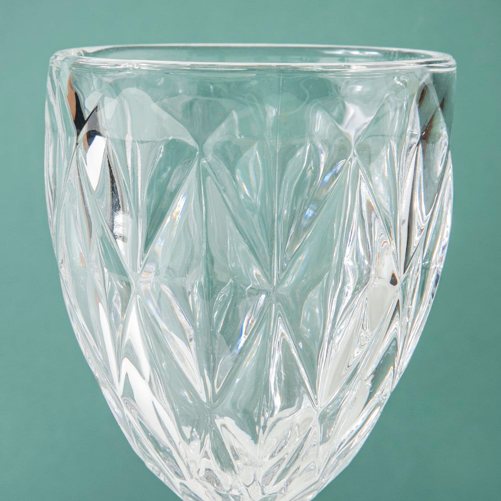 Textured Drinkware Glass Transparent Set Of 6 300 ml Nestasia