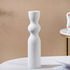 Scandinavian Striped Ceramic Vase White Nestasia