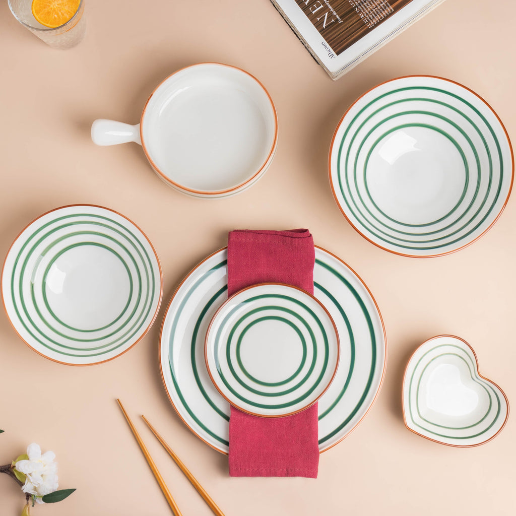 Spiral Green 22 Piece Dinner Set For 6 Nestasia