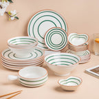 Spiral Green 22 Piece Dinner Set For 6 Nestasia