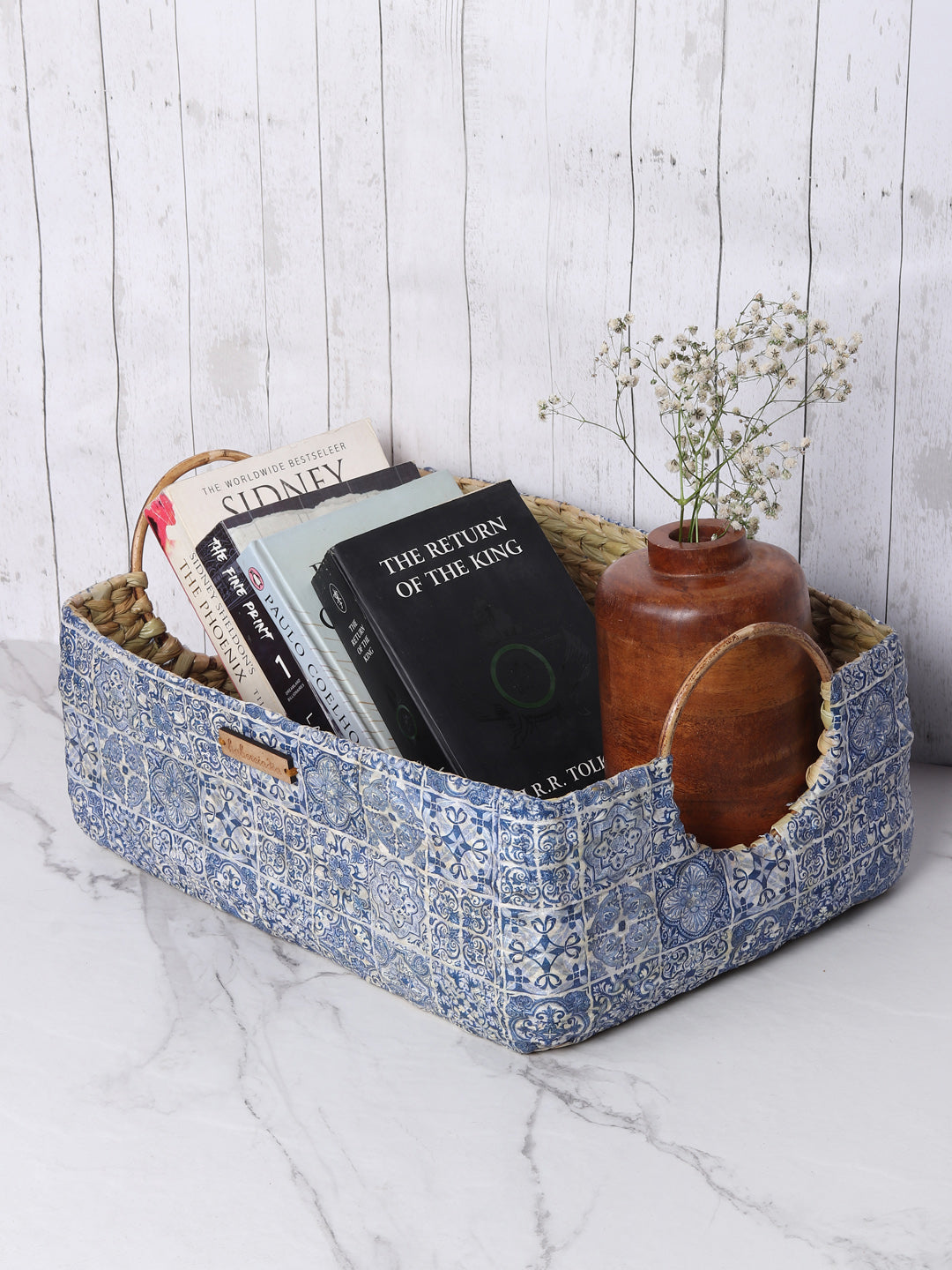 Seagrass Hamper Basket with Handles for Fruits and Home Organization