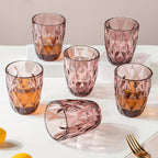 Rose Crystal Tumbler Mauve Small Set Of 6 250 ml Nestasia