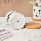 Twyla Starry Night Black White Planter With Wooden Coaster Nestasia