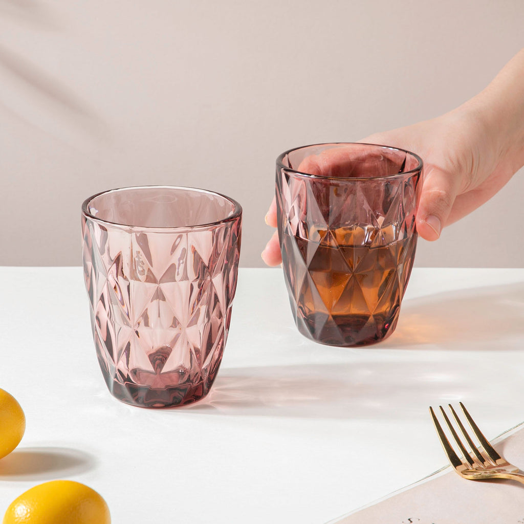 Rose Crystal Tumbler Mauve Small Set Of 6 250 ml Nestasia
