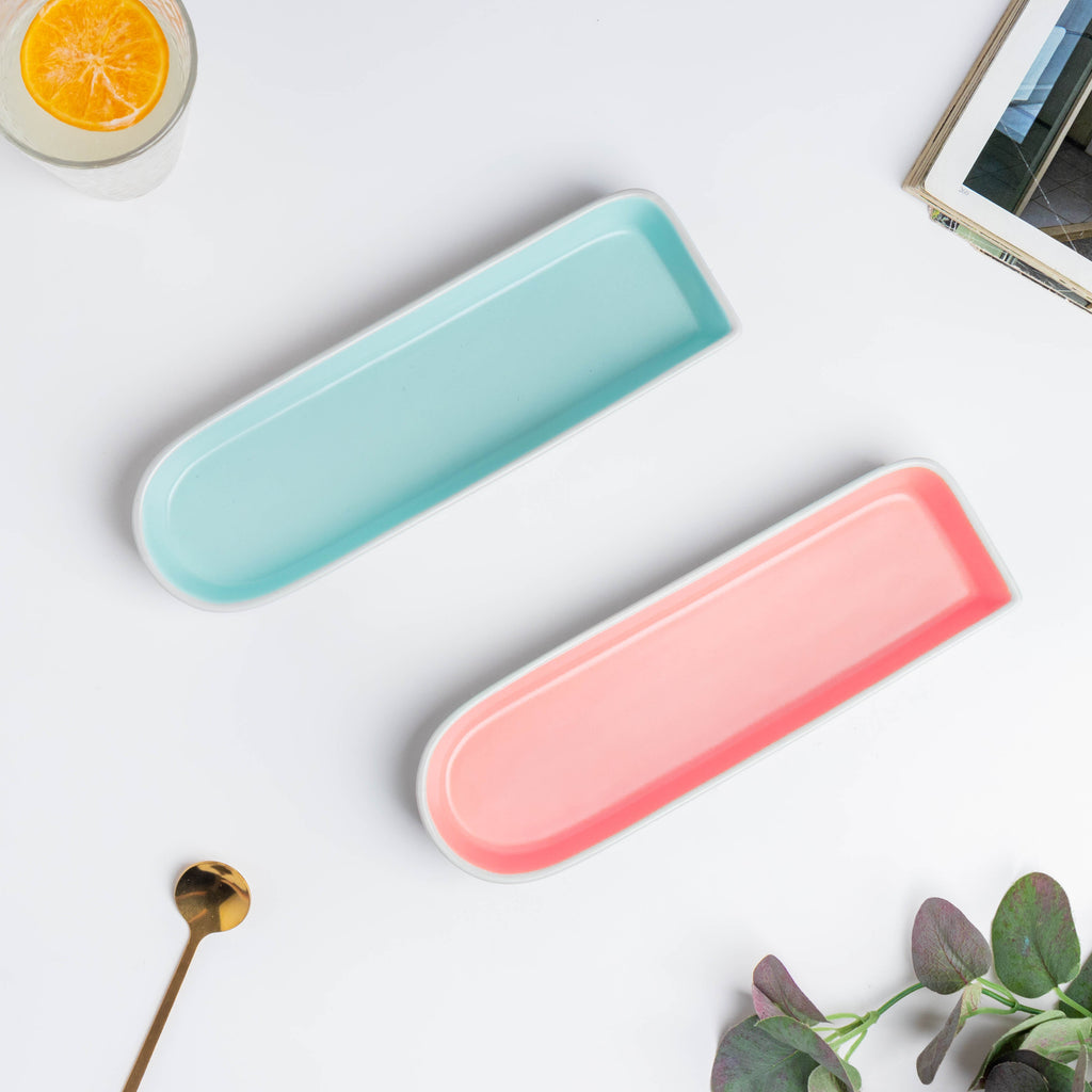 Pink Long Plate 9 Inch Nestasia