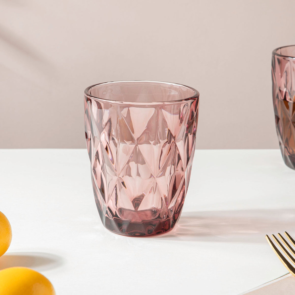 Rose Crystal Tumbler Mauve Small Set Of 6 250 ml Nestasia