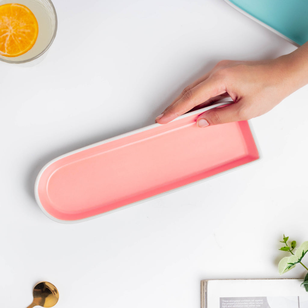 Pink Long Plate 9 Inch Nestasia