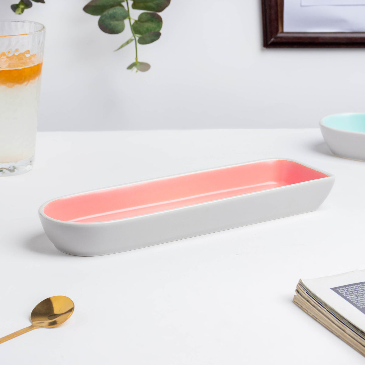 Pink Long Plate 9 Inch Nestasia