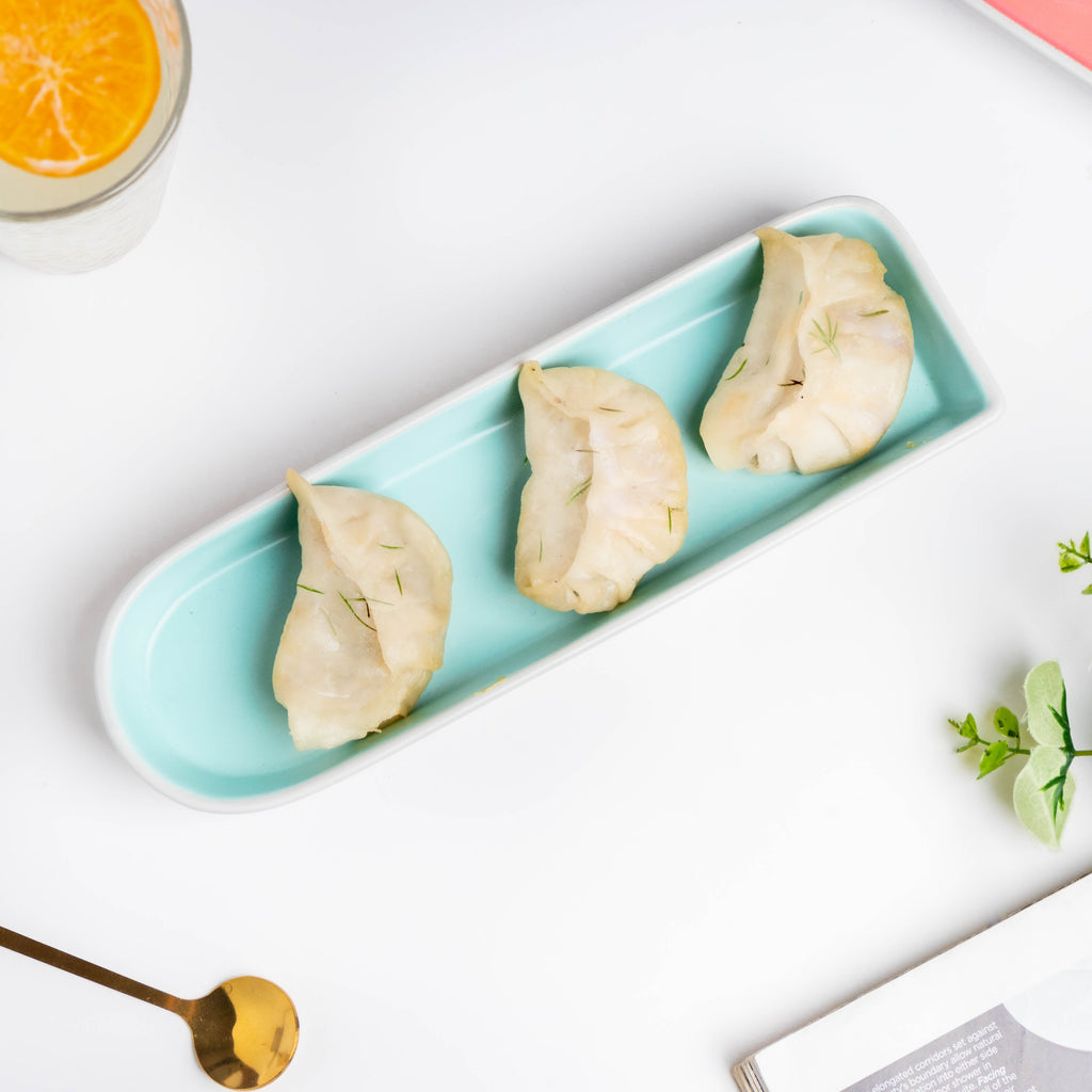Dew Blue Long Plate 9 Inch Nestasia