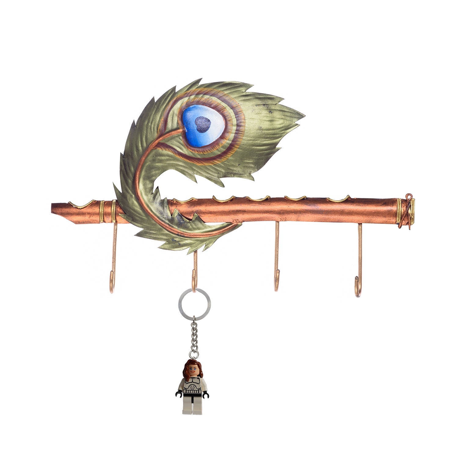 Wrought Iron basuri with mor pankh
Key Holder (Green and Brown) Kafalo