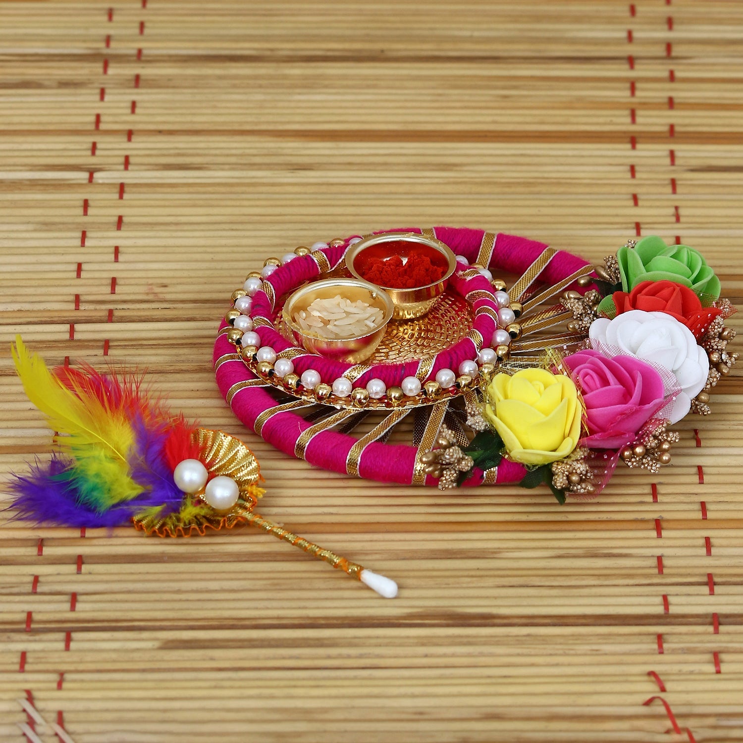 Handcrafted Decorative Roli Tikka Holder with designer stick Kafalo