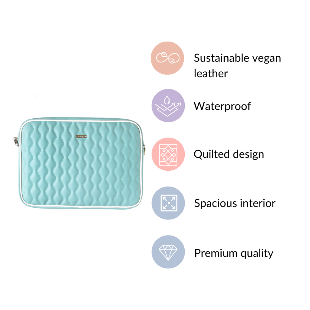 Designer Waterproof Laptop Sleeve Seagreen Nestasia