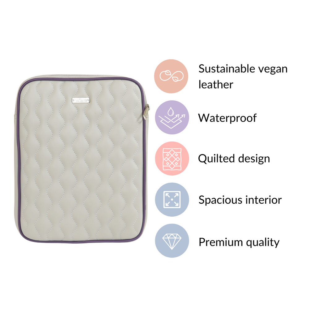 Premium Vegan Leather iPad Cover Grey Nestasia