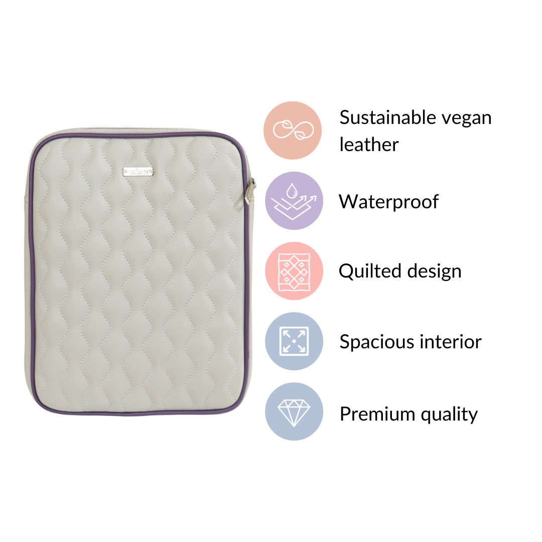 Premium Vegan Leather iPad Cover Grey Nestasia