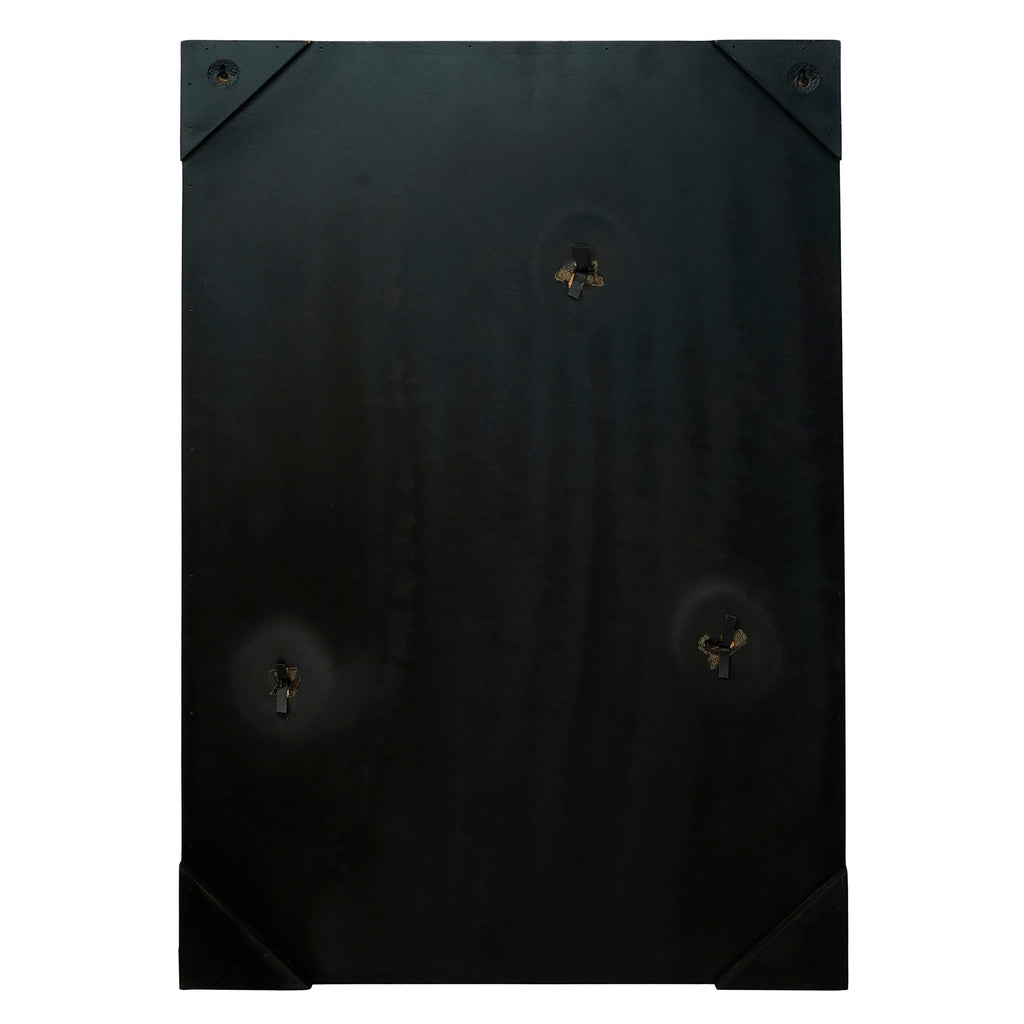 Black and Golden Deer with Wooden Frame Handcrafted Metal Wall Hanging Kafalo