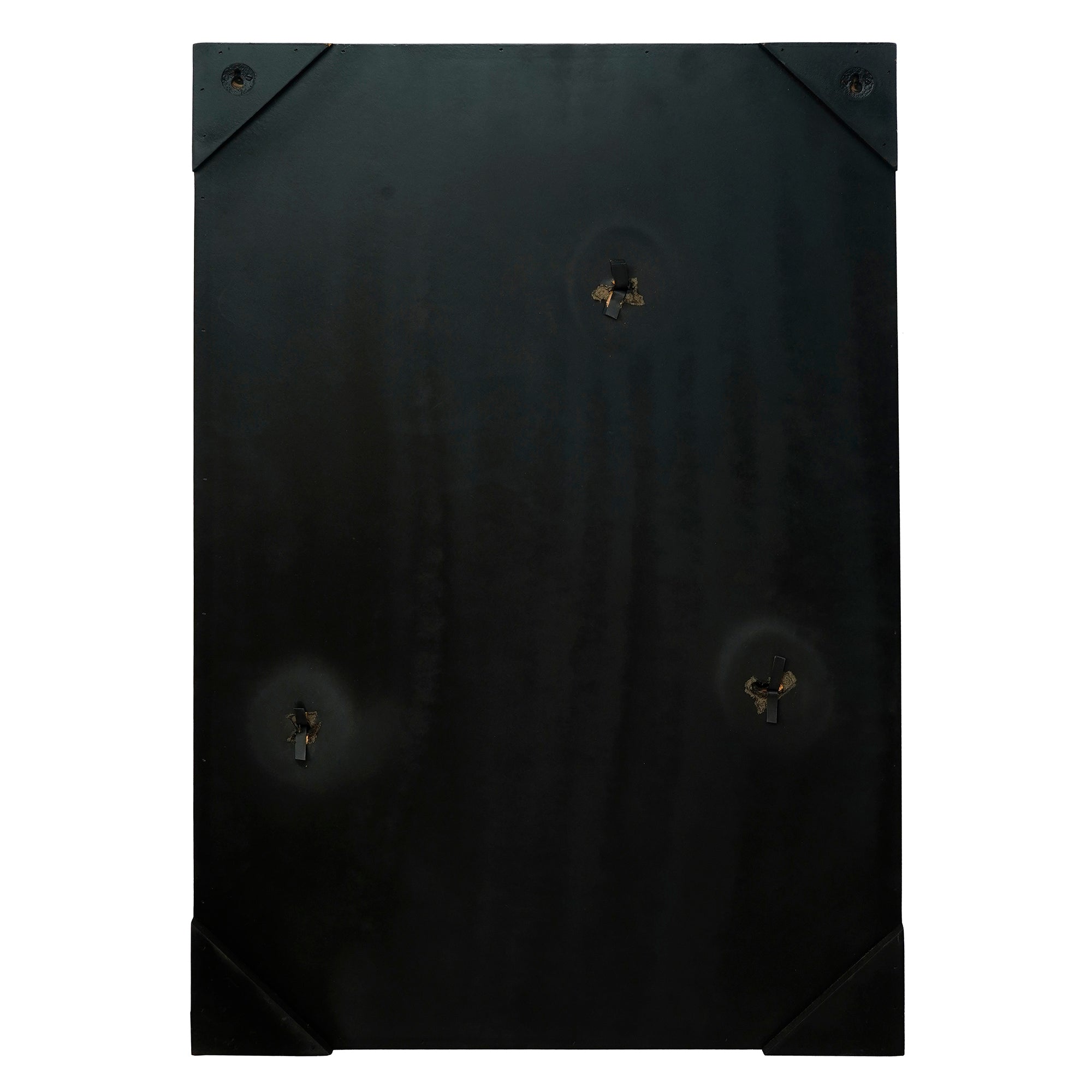 Black and Golden Deer with Wooden Frame Handcrafted Metal Wall Hanging Kafalo