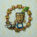 Lord Krishna Playing Flute Handcrafted Iron Wall Hanging/Art Kafalo