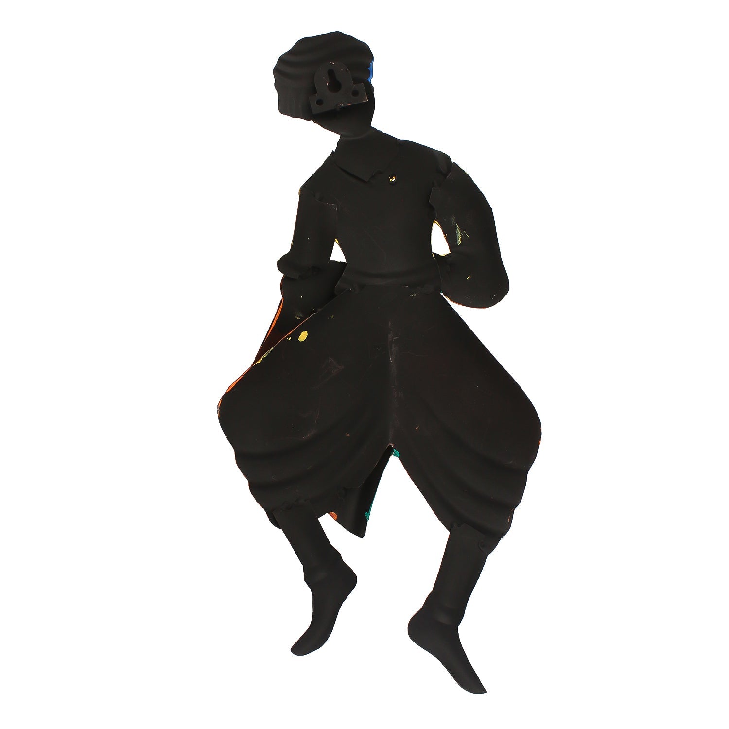 Musician Tribal Man Playing Dholak Iron Wall Hanging Kafalo