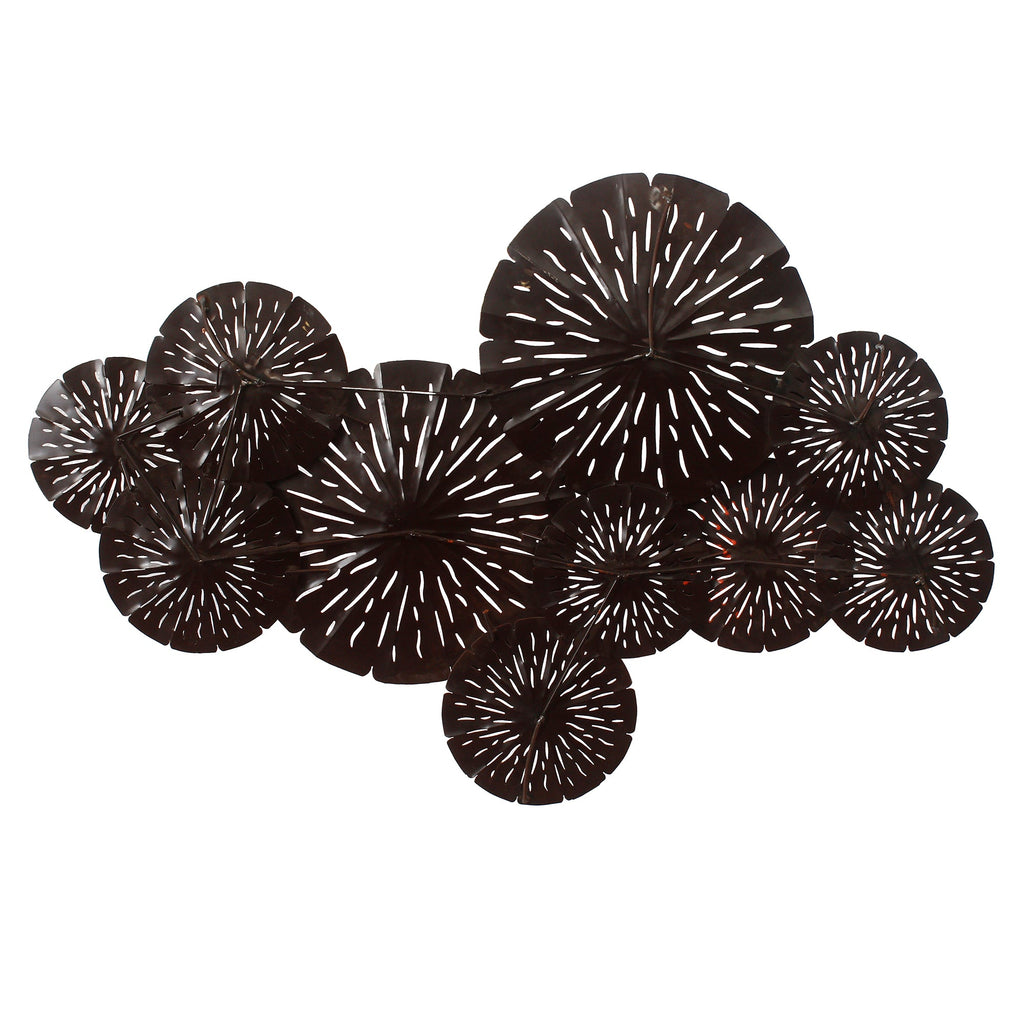Abstract Colorful Floral Plates Collection Handcrafted Iron Wall Hanging Kafalo