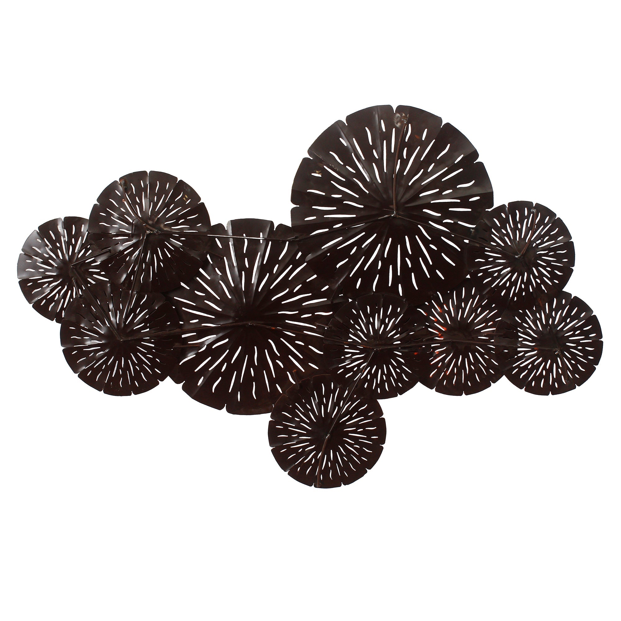 Abstract Colorful Floral Plates Collection Handcrafted Iron Wall Hanging Kafalo
