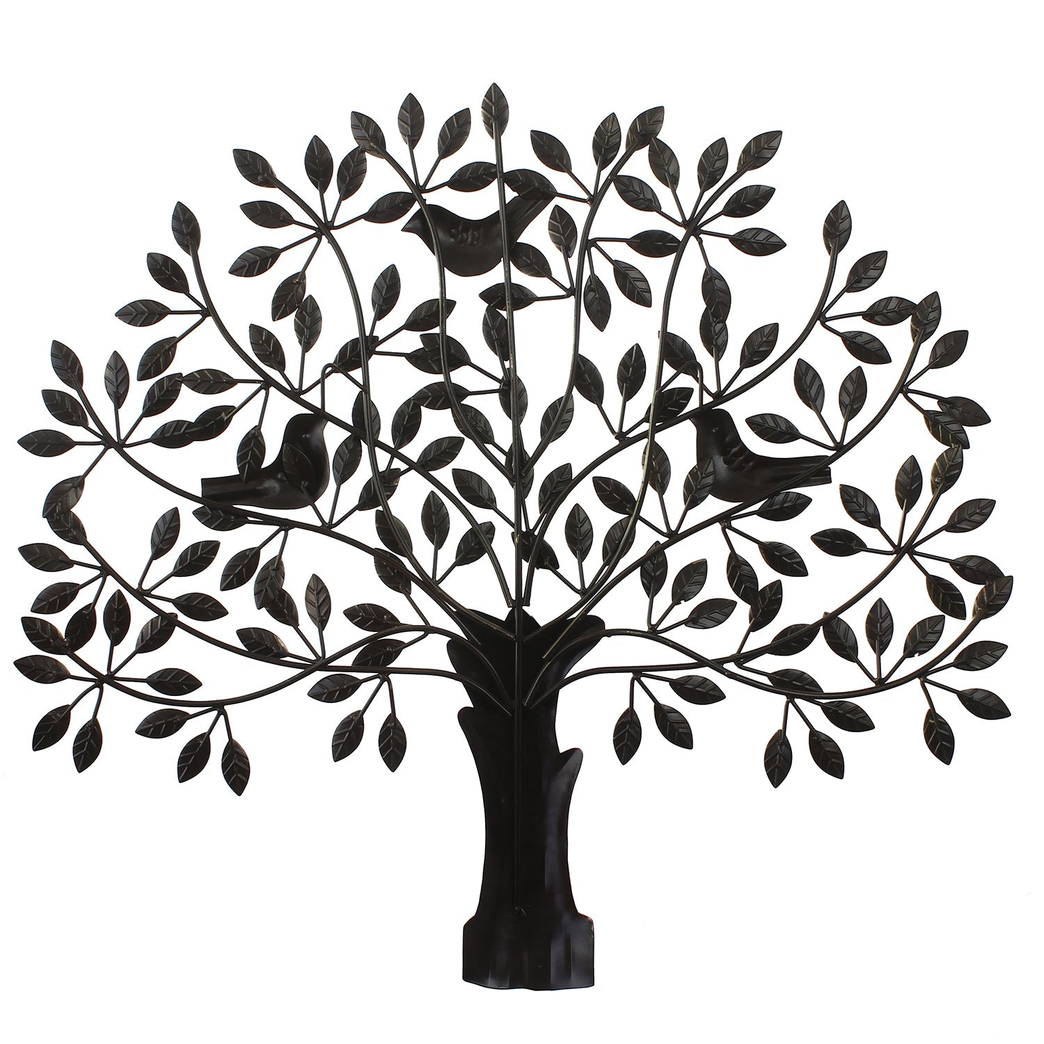 Birds Sitting on Colorful Leaves Tree Handcrafted Iron Wall Hanging/Art