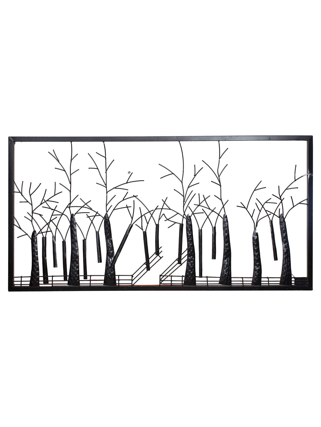 Abstract Trees Forest View Handcrafted Iron Wall Hanging with background LED's Kafalo