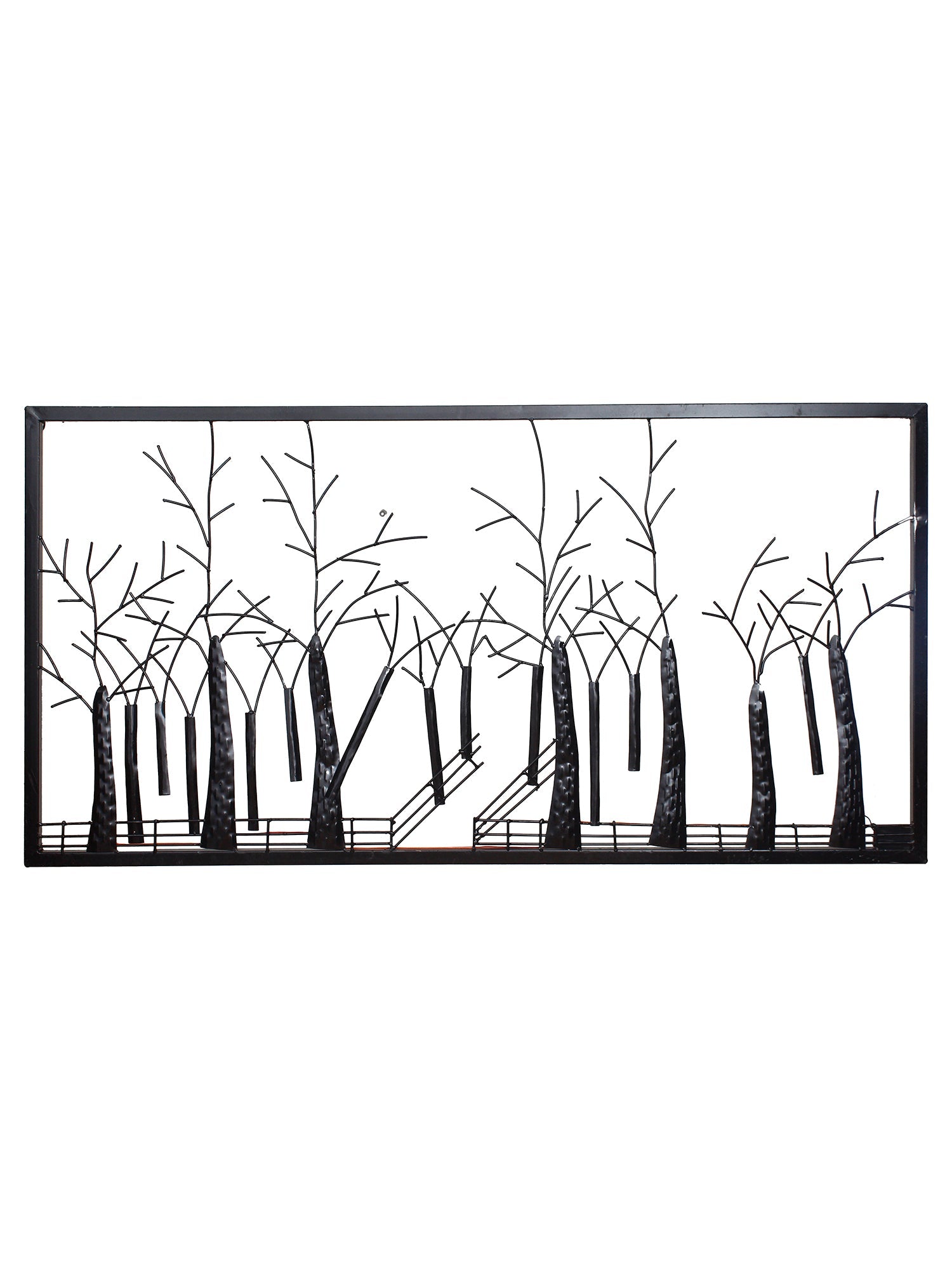Abstract Trees Forest View Handcrafted Iron Wall Hanging with background LED's Kafalo