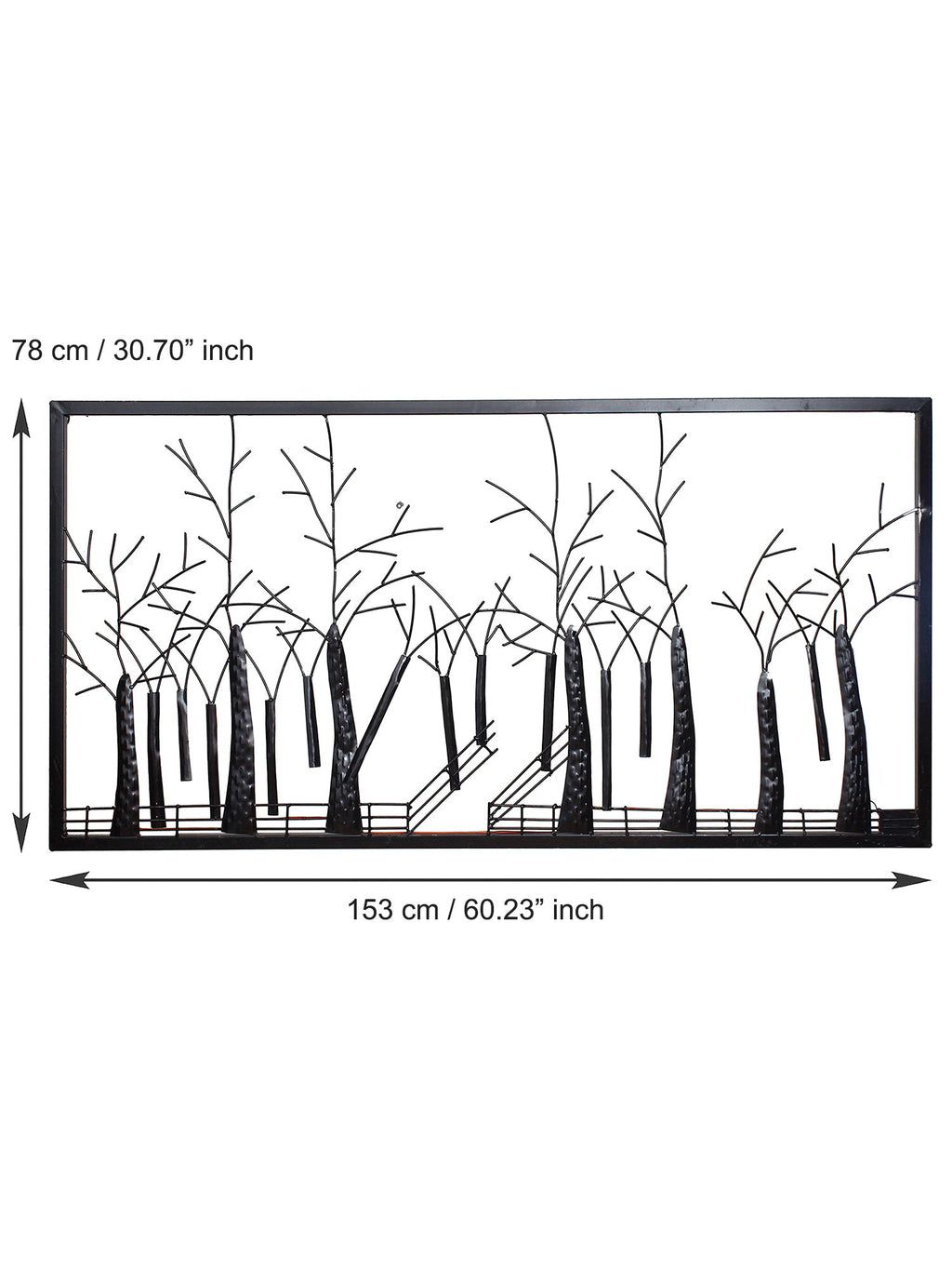 Abstract Trees Forest View Handcrafted Iron Wall Hanging with background LED's Kafalo