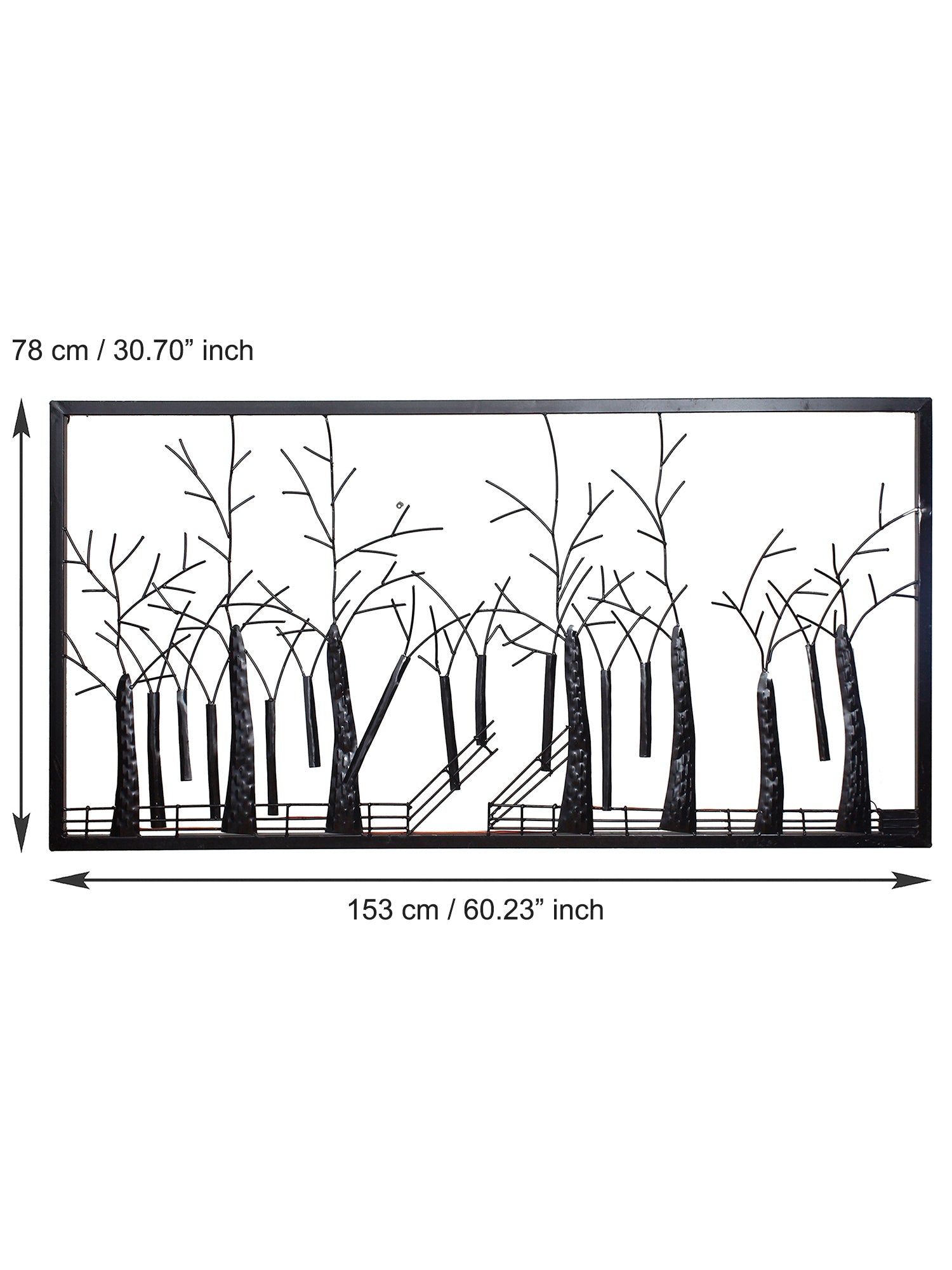 Abstract Trees Forest View Handcrafted Iron Wall Hanging with background LED's Kafalo