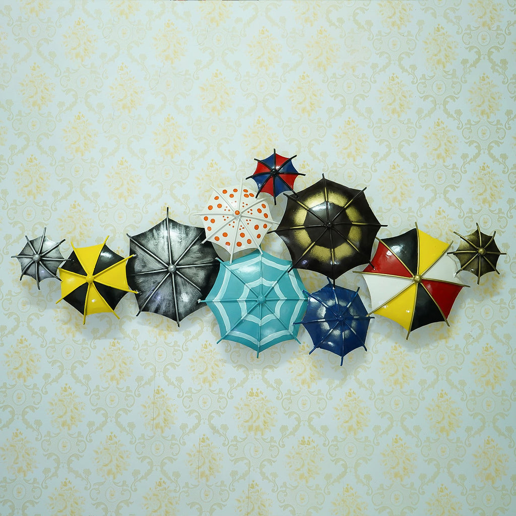 Set of Colorful Handcrafted Umbrella's Iron Wall Hanging/Art
