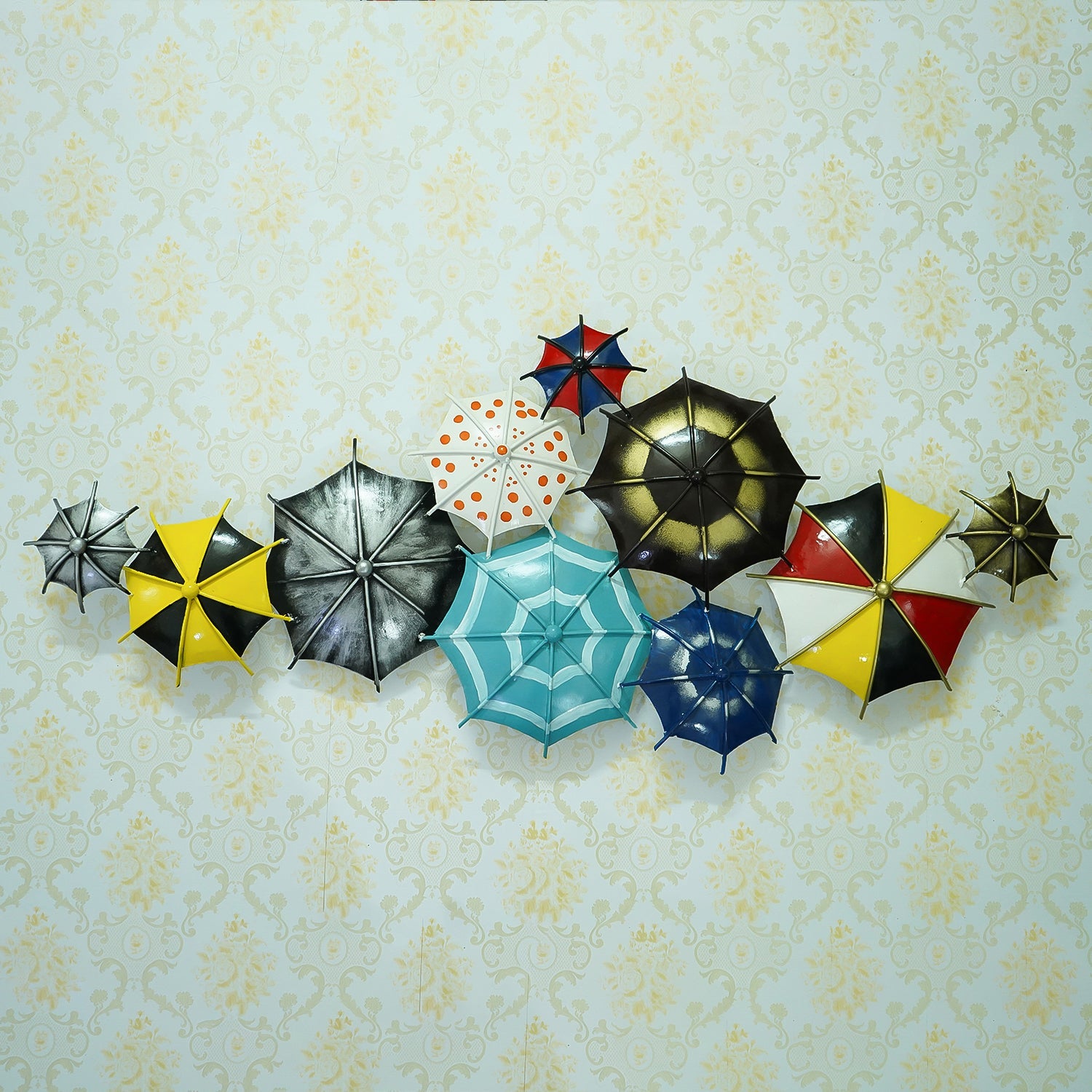 Set of Colorful Handcrafted Umbrella's Iron Wall Hanging/Art